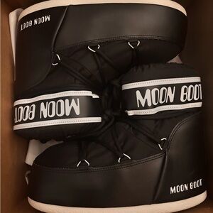 Moon Boot Black and White Snow Boots
